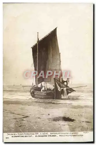 Ansichtskarte AK Salon 1914 E Deve Bateau attendant la maree