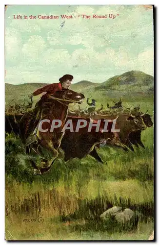 Cartes postales Far West Cow Boy Life in the Canadian West Th round up