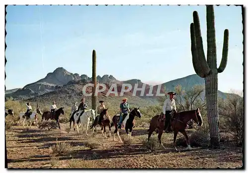 Moderne Karte Far West Cow Boy Riders on the Arizona street