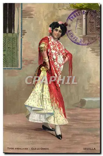 Cartes postales Fantaisie Danse Femme Tipos Andaluches Ole la Gracia