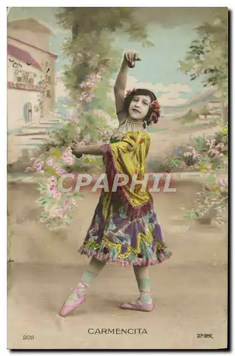 Cartes postales Fantaisie Danse Femme Carmencita