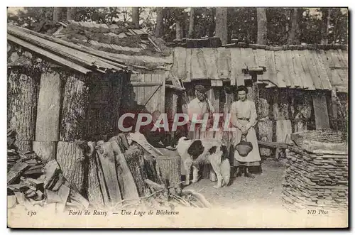 Cartes postales Folklore Foret de Russy Une loge de bucheron