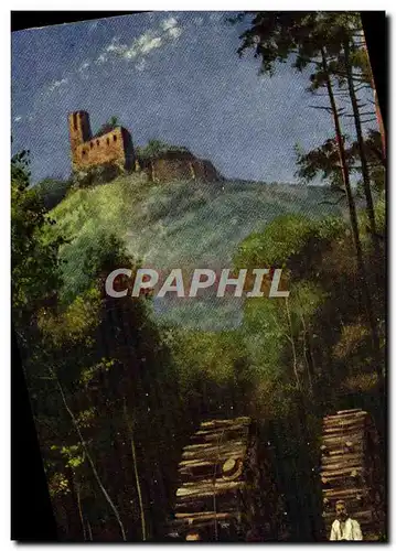 Cartes postales Folklore Schlitteurs Holzchlitter bei der Ruine Spesburg