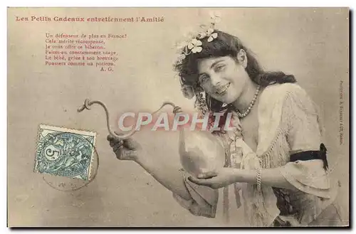 Cartes postales Fantaisie Femme Lait Bibberon