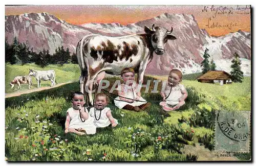 Ansichtskarte AK Fantaisie Prenom Vache