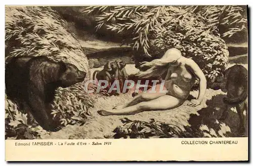 Ansichtskarte AK Ours Edmond Tapissier La faute d&#39Eve Salon 1931 Chantereau Singe