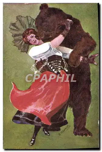 Ansichtskarte AK Ours Danse Folklore Oswald