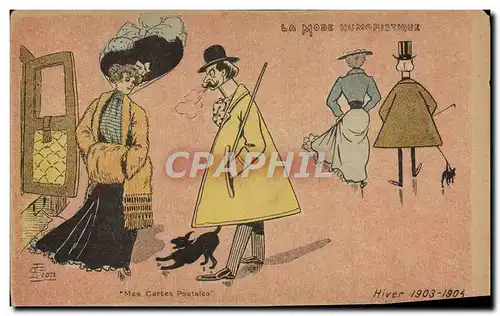 Cartes postales Fantaisie Illustrateur G Lion La mode humoristique Hiver 1903 1904