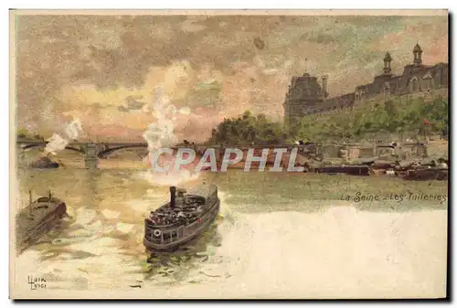 Cartes postales Fantaisie Illustrateur Luir Luigi Paris La Seine Les Tuileries