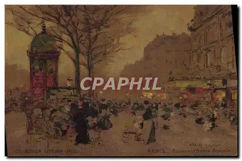 Cartes postales Fantaisie Illustrateur Luir Luigi Paris Boulevard Bonne Nouvelle