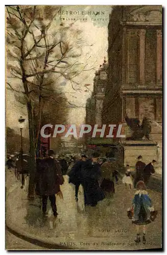 Cartes postales Fantaisie Illustrateur Luir Luigi Paris Coin du boulevard Saint Michel