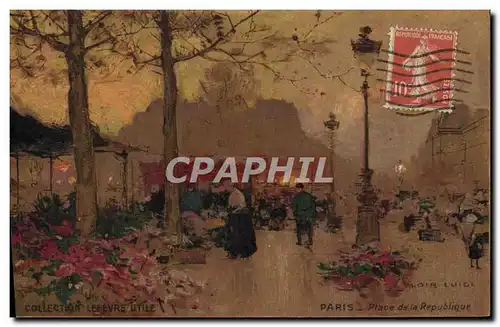 Ansichtskarte AK Fantaisie Illustrateur Luir Luigi Paris Place de la Republique