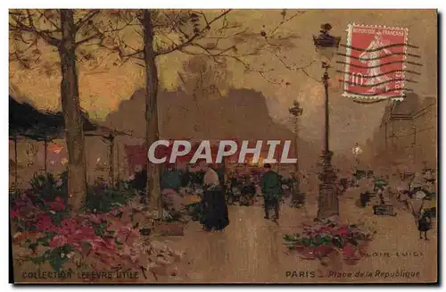 Cartes postales Fantaisie Illustrateur Luir Luigi Paris Place de la Republique