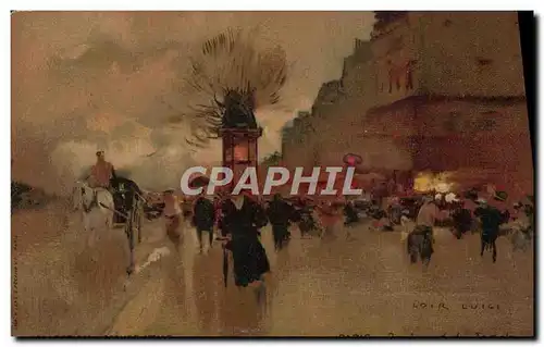 Cartes postales Fantaisie Illustrateur Luir Luigi Paris Boulevard du Temple