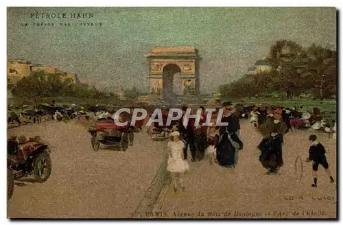 Ansichtskarte AK Fantaisie Illustrateur Luir Luigi Paris Avenue du Bois de Boulogne et Parc de l&#39Etoile