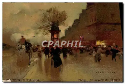 Cartes postales Fantaisie Illustrateur Luir Luigi Paris Boulevard du temple