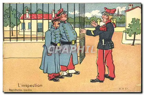 Cartes postales Fantaisie Militaria L&#39inspection