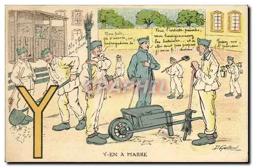 Cartes postales Fantaisie Militaria Y en a marre