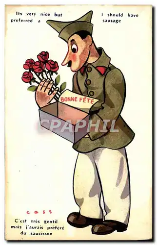 Cartes postales Fantaisie Militaria Cass C&#39est tres gentil
