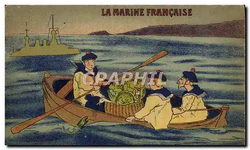 Cartes postales Fantaisie Militaria Marine La poste aux choux Bateau