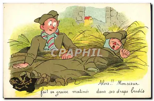 Cartes postales Fantaisie Militaria Grasse matinee