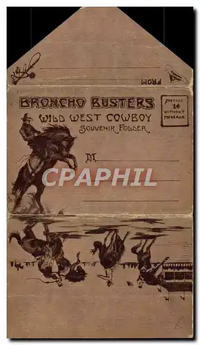 Pochette Cartes postales Far West Cow Boy Indiens Broncho Busters Wild West cowboy Cheval