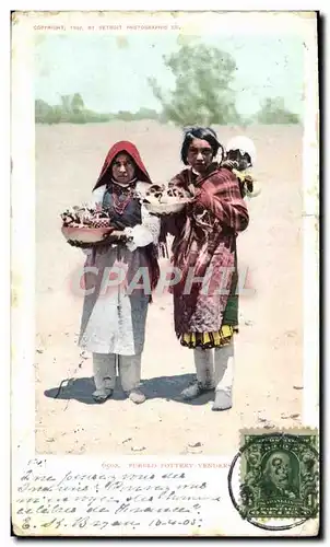 Cartes postales Far West Cow Boy Indiens Pueblo Pottery venders