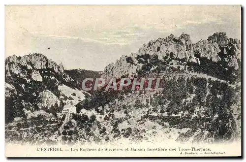Cartes postales Foret L&#39Esterel Les rochers de Survieres et Maison forestiere des Trois Thermes