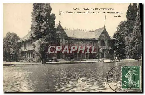 Cartes postales Foret Bois de Vincennes La Maison forestiere et le lac Daumesnil