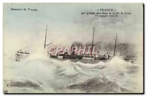 Ansichtskarte AK Bateau France par grosse mer dans le Golfe de Lion