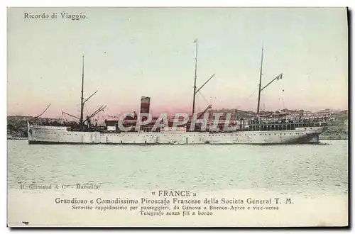 Cartes postales Bateau France Genova a Buenos Ayres