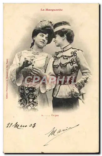 Cartes postales Fantaisie Femme La marguerite Soldat Militaria