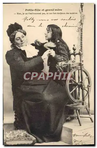 Cartes postales Fantaisie Femme Petite fille et grand mere Enfant