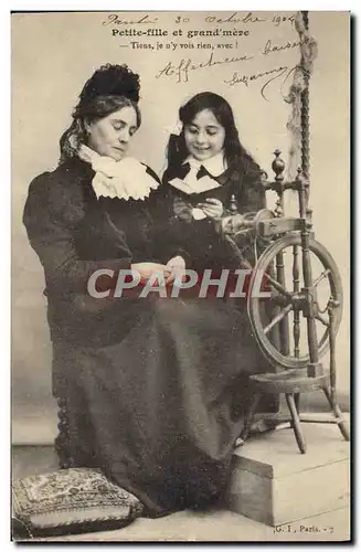 Cartes postales Fantaisie Femme Petite fille et grand mere Enfant