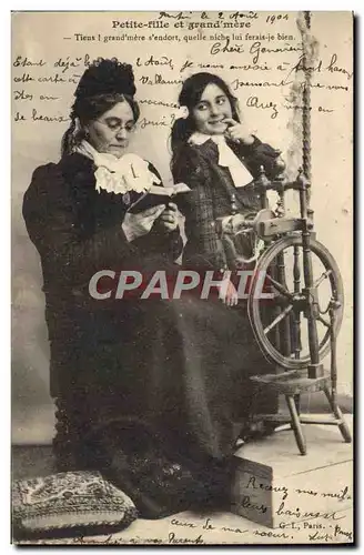 Cartes postales Fantaisie Femme Petite fille et grand mere Enfant