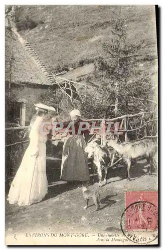 VINTAGE POSTCARD Chevre surroundings of the Mount Gilds a refreshment bar in the mountain