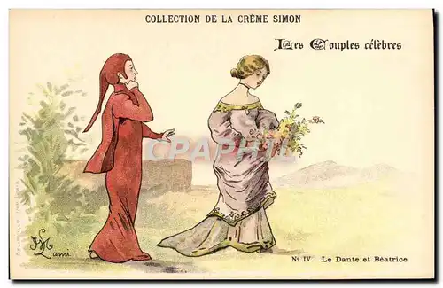 Ansichtskarte AK Fantaisie Illustrateur Lami Collection de la Creme Simon Le Dante et Beatrice