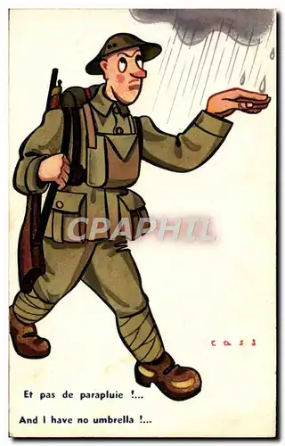Cartes postales Fantaisie Militaria Cass Et pas de parapluie