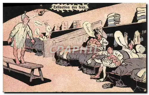 Cartes postales Fantaisie Militaria Extinction des feux