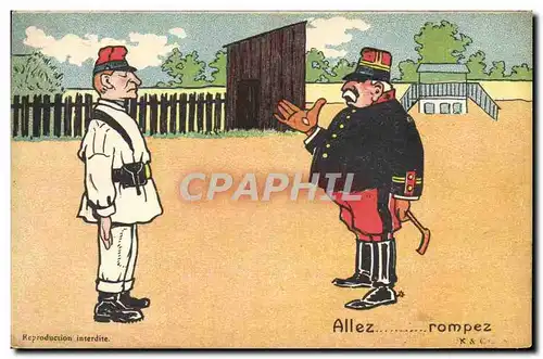 Cartes postales Fantaisie Militaria Allez rompez