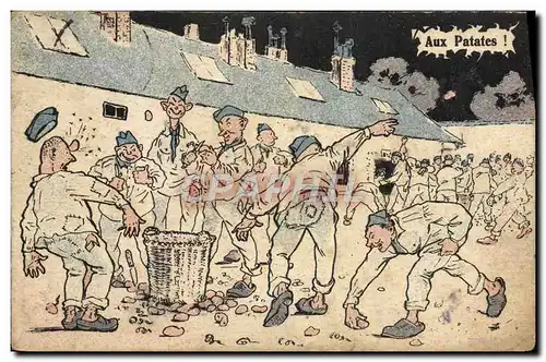 Cartes postales Fantaisie Militaria Aux patates