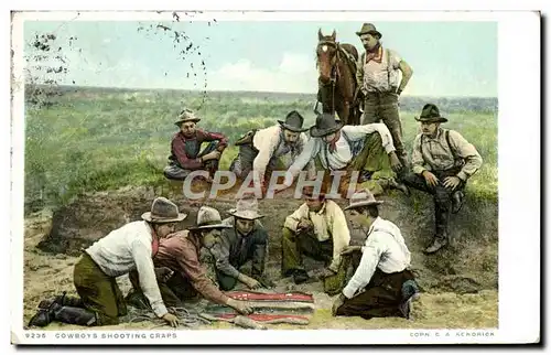 Cartes postales Far West Cow Boy Cowboys shooting Craps