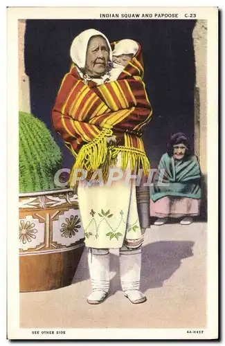 Ansichtskarte AK Far West Cow Boy Indian Squaw and Papoose Indiens