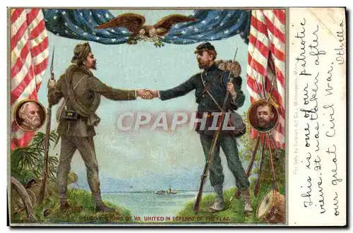 Cartes postales Far West Cow Boy The veterans of 52 United in defense of the flag Aigle