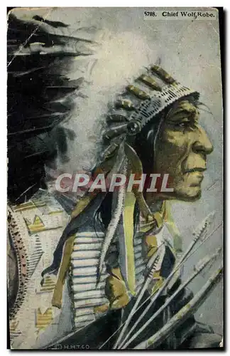 Ansichtskarte AK Far West Cow Boy Chief Wold Robe Indiens