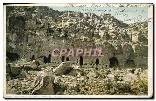 Ansichtskarte AK Far West Cow Boy Home of the Cliff dwellers Pueblo of Santa Clara NM