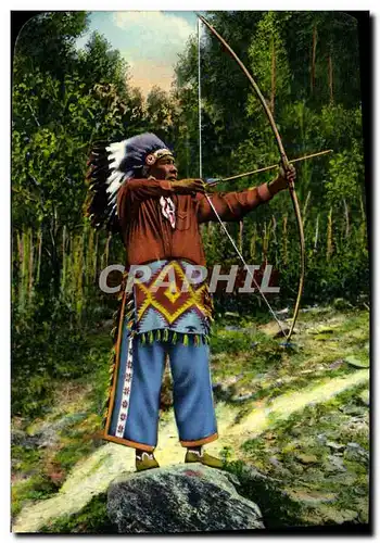 Cartes postales moderne Far West Cow Boy Chief standing deer Cherokee North Carolina