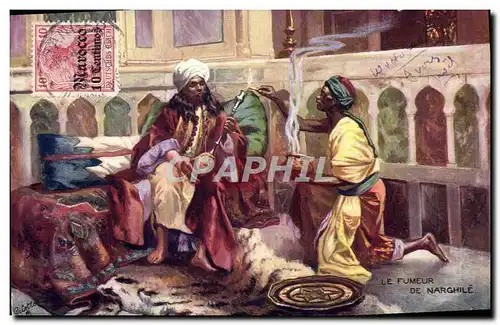 Cartes postales Tabac The Narghileh smoker Maroc