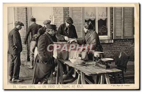 Cartes postales Tabac On vend le tabac au kilo Militaria
