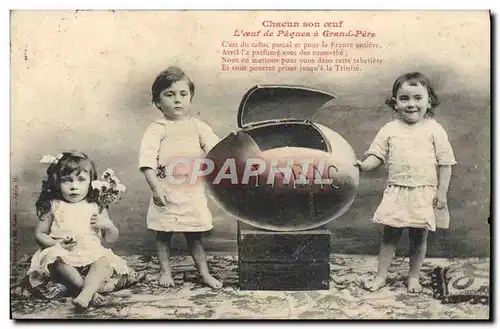 Cartes postales Tabac Enfants oeuf Paques